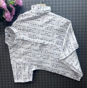 feshopee Printed, Typography Men Mandarin Collar White T-Shirt