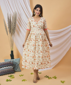 OMSHA Women Floral Print Anarkali Kurta