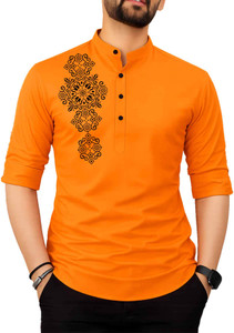 NINESTRIPE Men Printed Straight Kurta