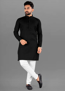 Ladyflock Men Solid Straight Kurta