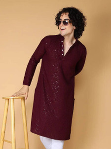 CHIRASVI Men Embellished Straight Kurta