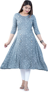 BIMATEX Women Geometric Print A-line Kurta