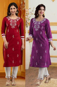 Women Chikan Embroidery Kurta