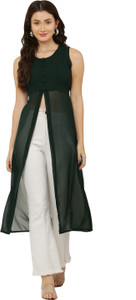 VESICLE Women Self Design Frontslit Kurta