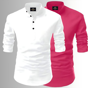 Kavyangle Creation Men Printed Straight Kurta