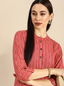 Isha e Kart Women Printed A-line Kurta