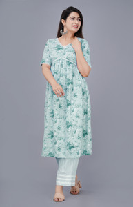 MintMarie Women Printed Flared Kurta