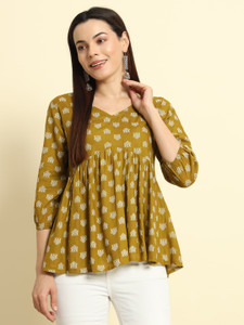 Gulmehendi Women Floral Print Flared Kurta