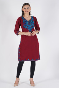 Trend Level Women Embroidered Straight Kurta