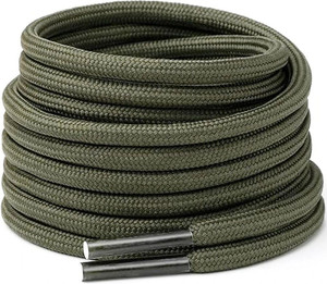 laceexp Shoe Laces Round Olive Green 150cm shoe laces for boot sport hiking Green shoes Shoe Lace
