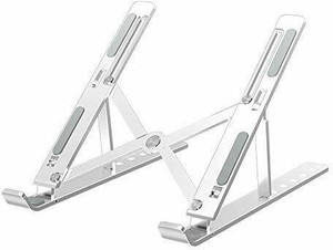 moreyaji Laptop Stand/Laptop Holder Riser/Computer Tablet Stand 6 Angles Adjustable Aluminum Ergonomic Foldable Portable Desktop Holder Compatible with MacBook All Other Notebook Laptop Stand Adjustable Computer Stand Ergonomic Portable Tablet Stand Foldable Compatible with MacBook (Silver) Laptop Stand