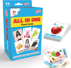 Little Berry All in One Flash Cards for Kids - 72 Flashcards | Learning Toy for Boys & Girls
