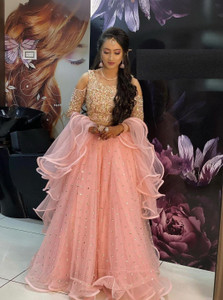 Mert India Embellished Semi Stitched Lehenga Choli