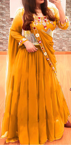 MADHUR HAND WORK ART Embroidered Semi Stitched Lehenga & Crop Top