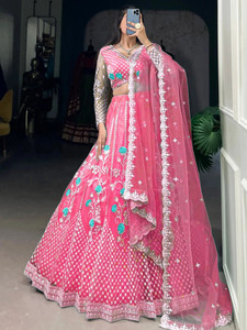Udbhav Export Embroidered Semi Stitched Lehenga Choli