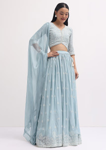 FAB WINDOW Embroidered Semi Stitched Lehenga Choli