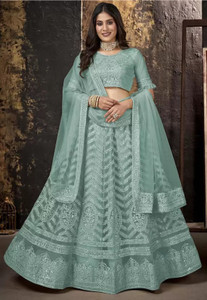 QUEDDY'S Embroidered Semi Stitched Lehenga Choli