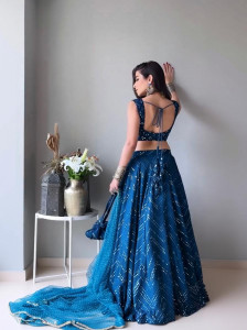 Reelove Factory Embroidered Semi Stitched Lehenga Choli