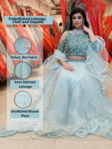 Mert India Embellished Semi Stitched Lehenga Choli
