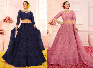 Udbhav Export Embroidered Semi Stitched Lehenga Choli