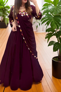 kamaldesigner Embellished Semi Stitched Lehenga & Crop Top