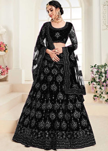 Cute Fellow Embroidered Semi Stitched Lehenga Choli