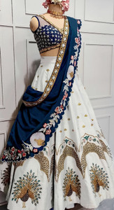 KalyaniTextile Embroidered Semi Stitched Lehenga Choli