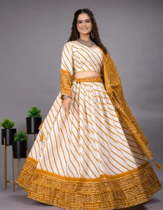 S R CRETION Printed Semi Stitched Lehenga Choli