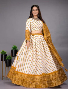 S R CRETION Printed Semi Stitched Lehenga Choli