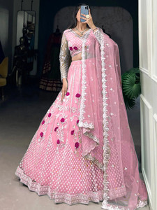 Udbhav Export Embroidered Semi Stitched Lehenga Choli