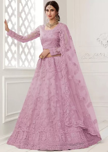 NJ FASHION Embroidered Semi Stitched Lehenga Choli