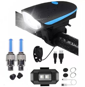 BLACKBELL Bicycle Combo Of Front Cycle Light Back Tail/Helmet Light And Tyre Valve Light LED Front Rear Light Combo