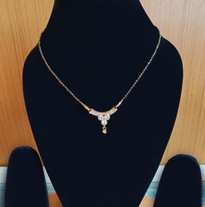 AmazingKarts Gold Plated Black Beaded Chain Pendant Traditional Mangalsutra for Women Alloy Mangalsutra