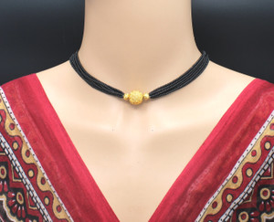 COLOUR OUR DREAMS Traditional Wedding Pearl Ethnic Maharashtrian Kolhapuri Saaj Thushi Mangalsutra Brass Mangalsutra