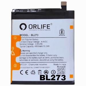 orlife Mobile Battery For  Lenovo K8 Plus | BL273 (1 Year Replacement Warranty)