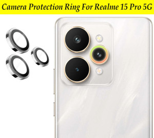 ZYXO Back Camera Lens Ring Guard Protector for Realme 15 Pro 5G [ Silver Metal Ring with 9H Glass] Set of 1