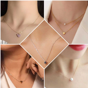 ELCETRATD JEWELLERY shimmering beautiful necklace combo for women and girls Diamond Gold-plated Plated Alloy Necklace