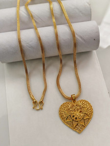 HN JEWELLERY One Gram Gold Plated Chain Pendent Necklace For Men,Women 24 Inch Long Chain Gold-plated Plated Brass Necklace