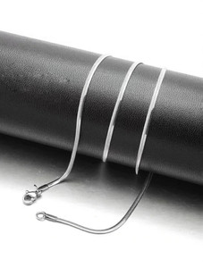 Nineteenth july Jewels Stainless Steel Fancy 2mm silver snack long Chain for men and women. Silver Plated Stainless Steel Chain
