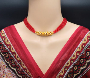 SONI JEWELLERY Maharashtrian Tanmaniya Wedding marathi Mani Mala Thushi Mangalsutra for Women Alloy Mangalsutra