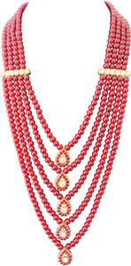 radhe creation Pearl Necklace Jewellery for Groom Dulha Moti Mala Haar for Men Beads Gold-plated Plated Metal, Stone, Mother of Pearl Necklace