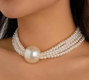 PRASUB Choker White necklace Pearl Alloy Choker