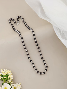 EiVAA Handcrafted Silver Plated Karungali Mala for Meditation & Daily Wear Beads Silver Plated Metal Chain
