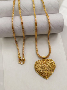 HN JEWELLERY One Gram Gold Plated Chain Pendent Necklace For Men,Women 24 Inch Long Chain Gold-plated Plated Brass Necklace