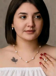 pearl jewellery Brass Gold-plated Gold Jewellery Set