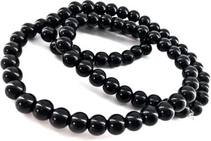 ShobhRam Black Bead Chain for Men and women (Black) Silver Plated Stainless Steel Chain Set