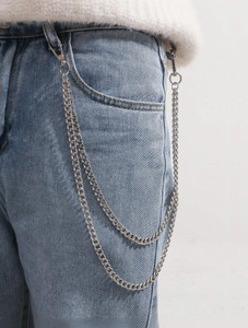 Its 4 You Hip Hop Jean Chain,Pant Chain,Jean Chain,Two Layer (For Womens And Mens) Sterling Silver Plated Stainless Steel Chain