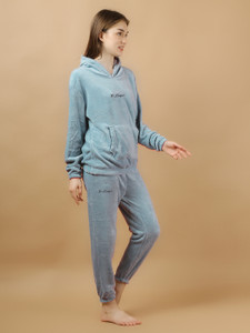 Lugo Women Printed Blue Night Suit Set