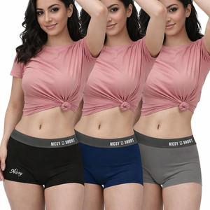 Nicsy Women Boy Short Black, Blue, Grey Panty