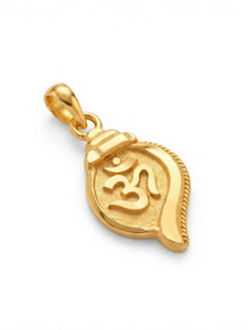 AETERRA Gold Plated Om Pendant for Men & Women – Religious Spiritual Conch Shell Pendant Gold-plated Brass Pendant